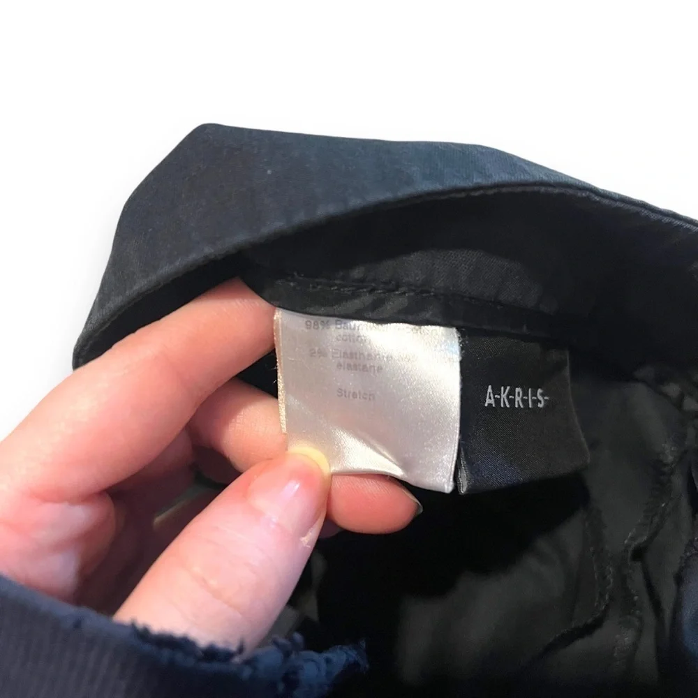 Akris Black Pleated Pants Size 12 Dress Business Professional Cotton Blend - Picture 5 of 7